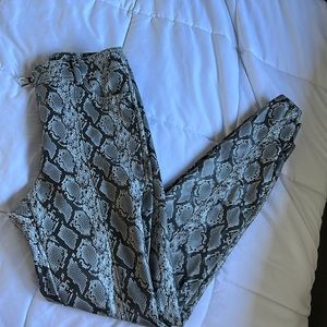 Bershka snakeskin leather pants